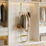 Clothing Rack, Golden Metal Freestanding Heavy Duty Clothes Rack with Marble Base, Multipurpose Garment Hanger for Bedroom, Hat, Scarf, Jacket - Image 9