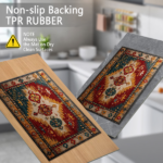 Three-piece kitchen rug set, non-slip and washable, abstract pattern kitchen hallway rug, soft and comfortable, suitable for sinks, floors, entrances, hallways and bathrooms. - Image 2
