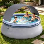 118” x 68” Large Capacity Outdoor Inflatable Pool with Sunshade Tent, Tear‑Resistant PVC Blow‑Up Pool with Repair Kit, 6‑Person Portable Family Swimming Pool - Image 7