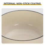 Cast iron 6QT cooking pot - ceramic white - comes with two silicone gloves - Enamel pot - Image 9
