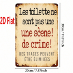 CIFbuy 1pc French Les Toilettes Ne Sont Pas Une" Scène De Crime Metal Wall Plaque, 2D Flat Unframed Bathroom Sign, 2D Flat Unframed Bathroom Sign, Weatherproof 7.87*11. Pas Une ScènikTok, Pas Une ScènikTok, t Self-pickup Logiopics - Image 2
