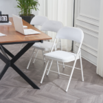 Same Code 71155989 6pcs Elegant Foldable Iron & PVC Chairs for Convention & Exhibition White - Image 20