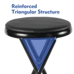 Vinyl Padded Folding Counter Stool, Black (Set of 2) - Image 4
