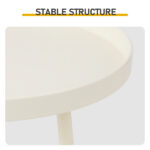 Patio Small Side Table, Round 2 Tier End Table, Metal Round Coffee Table for Indoor Outdoor, Cream White - Image 2