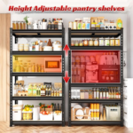 5-Tier Garage Storage Shelves, Heavy Duty Adjustable Shelving Unit, 60" H Garage Rack 2400lbs Metal Utility Shelves for Warehouse, Basement, Pantry, Home Organization - Image 5