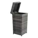 With Top Cover Iron Frame Rattan Trash Can Gary Gradient - Image 8