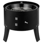 80*41*48cm Iron Spray Smoker Carbon Grill Black - Image 14
