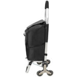 Shopping Stair Trolley with Wheels,Trolley Black Foldable Shopping Cart,Removable Shopping Oxford Waterproof Bag,Stainless Steel Triangular Wheels, Black - Image 9