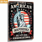 CIFbuy American Independence Day 250th Anniversary Metal Sign, Of Liberty & US Flag Wall Art, Rustic Patriotic Home Decor, Rustic Patriotic Home Decor, 8 Inc ikTok, ikTok, Wall Art, Rustic Patriotic Home Decor Self-Sickup LogiopInc US Flag - Image 5