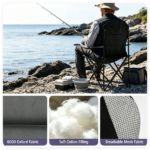 2 Pack Heavy Duty Folding Camping Chairs 330 LBS Capacity, 600D Oxford Padded Portable Outdoor Lawn Chairs with Cup Holder & Carry Bag - Black - Image 5
