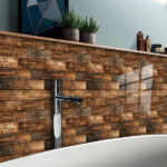 10 PCS 3D Wall Brick Self Adhesive Removable Wallpaper 11.8 x 11.8 Inch Wallpaper Brick Breakaway Wall Decals Vintage Faux Brick Wallpaper Brown for Fireplace Kitchen Backsplash - Image 3