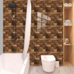 10 PCS 3D Wall Brick Self Adhesive Removable Wallpaper 11.8 x 11.8 Inch Wallpaper Brick Breakaway Wall Decals Vintage Faux Brick Wallpaper Brown for Fireplace Kitchen Backsplash - Image 8