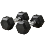 2 X 15lbs Hex Dumbbell Set for Home Gym Workout Rubber Weights with Non-Slip Handles Anti-Roll Fitness Exercise Dumbbells for Women And Men Black - Image 8
