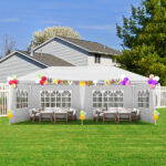10'X20' Outdoor Party Tent with 4 Removable Sidewalls, Waterproof Canopy Patio Wedding Gazebo, White - Image 13