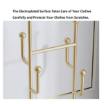 Clothing Rack, Golden Metal Freestanding Heavy Duty Clothes Rack with Marble Base, Multipurpose Garment Hanger for Bedroom, Hat, Scarf, Jacket - Image 5