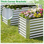 4×2×2 Ft Galvanized Steel Raised Garden Bed Outdoor Planter Box for Vegetables Herbs Flowers - Image 8