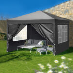 10x10ft Outdoor Pop Up Canopy, Portable Instant Canopy Tent with 4 Sidewalls for Outdoor Events Party Wedding Birthday Graduation, Dark Grey - Image 24