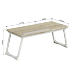Folding Table with Adjustable Tilt Top and Foldable Legs, Natural Oak/White - Image 3