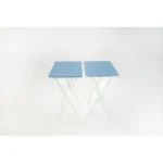 Modern Solid Wood Folding Tray Tables, Set of 2, Seaside (Shipment from Walmart) - Image 3
