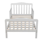 Wooden Baby Toddler Bed Children Bedroom Furniture with Safety Guardrails White - Image 4