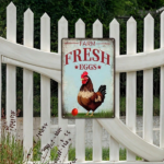 CIFbuy Vintage Fresh Chicken Farm Eggs Metal Tin Sign" Rustproof UV Resistant Weatherproof Durable Iron Wall Art, Iron Wall Art, 2D Flat Unframed 1pc Tin SigikTok, Tin SigikTok, t Self-pickup Logiopics - Image 5
