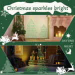 Set of 2 Lighted Metal Christmas Tree Yard Decorations, Pre-lit Holiday Decor with 150 Green and Warm White LED Lights for Xmas Outdoor Indoor Decor Lighted Holiday Displays - Image 10