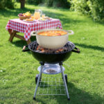 Cast iron 5QT cooking pot - ceramic white - comes with two silicone gloves - Enamel pot - Image 7
