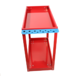 Tool Cart on Wheels, Heavy Duty Steel Utility Cart w/Lockable Wheels, 400 LBS Capacity Industrial Service Cart for Garage, Warehouse, Workshop (Two-layer Bright Red) - Image 5