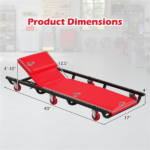 4 Level Adjustable Backrest Mechanic Rolling Creeper, Heavy Duty 6 Swivel Casters Garage Repair Cart with Thick Comfort Padded Cushion - Image 5