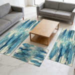 Three-piece kitchen rug set, non-slip and washable, abstract pattern kitchen hallway rug, soft and comfortable, suitable for sinks, floors, entrances, hallways and bathrooms. - Image 9