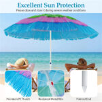 6ft Thatched Tiki Patio Umbrella, Tropical Outdoor Umbrella with Push Button Tilt (Multicolor) - Image 6