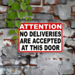 CIFbuy 2D Flat No Deliveries At This Door Metal" Sign 8x12 Inch Heavy Duty Cast, Wall Plaque Waterproof Rustproof Unframed Outdoor D Door Metal SignikTok, Door Metal SignikTok, t Self-pickup Logiopics - Image 5