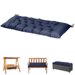 Outdoor Bench Cushion, 60 × 20 × 4 Inch, Tufted Waterproof Swing Cushion with Ties, for Patio Bench or Window Seat