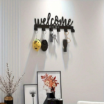 CIFbuy™ Welcome Design 8-Hook Key Holder Black Metal Wall Organizer (TikTok, temu pick-up service) - Image 5