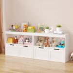 Book Organizer, toy Storage Cabinet Organizer, White - Image 11