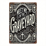 CIFbuy Gothic Cemetery Decor Metal Plaque Vintage Graveyard Sign "Meet Me In The Graveyard" 2D Flat Iron Wall Art For Home Bar Farmhous TikTok, TikTok, e Self-pickup Logiopics - Image 8