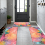 Three-piece kitchen rug set, non-slip and washable, abstract pattern kitchen hallway rug, soft and comfortable, suitable for sinks, floors, entrances, hallways and bathrooms. - Image 9
