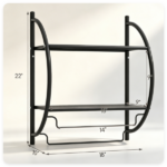 Black Rust-Proof Wall Bathroom Shelving Unit with Dual Hanging Bars, Adjustable Layout Mesh Storage Rack Easy Assembly for Shower Kitchen Organizer - Image 8
