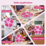 24" Spinning Prize Wheel with Foldable Stand Stand-Up & Tabletop Fortune Wheel - Pink - Image 7