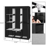 71" Portable Closet Wardrobe Clothes Rack Storage Organizer with Shelf Black - Image 21
