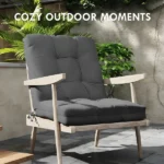 Outdoor High Back Chair Cushions Set of 2, 42"x21"x4" Tufted Waterproof Patio Cushion for Rocking & Dining Chairs, Soft Seat Pad with Ties, Fade-Resistant Indoor/Outdoor Use - Image 8