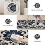 Three-piece kitchen rug set, non-slip and washable, abstract pattern kitchen hallway rug, soft and comfortable, suitable for sinks, floors, entrances, hallways and bathrooms. - Image 3