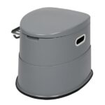 Portable Toilet with Non-slip Mat Grey - Image 5