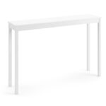 48" Solid Wood Leg Console Table, Narrow Farmhouse Entryway Table for Hallway & Sofa - White - Image 4