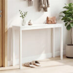 48" Solid Wood Leg Console Table, Narrow Farmhouse Entryway Table for Hallway & Sofa - White - Image 6