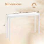 48" Solid Wood Leg Console Table, Narrow Farmhouse Entryway Table for Hallway & Sofa - White - Image 8