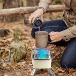 13KW Stepless Adjustable Camping Gas Stove Windproof 5 Burner Head Copper Preheating Tube, Piezo Ignition Compatible with Butane Propane ISO Canister Foldable Design with 33.5in Hose Storage Bag - Image 7