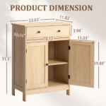 Natural wood color, particleboard with melamine veneer, 60*30*80cm, double doors, single drawer, bathroom vanity - Image 12