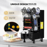Cup Sealing Machine, Full Automatic Cup Sealer Machine 88/89/90/95mm, Electric Boba Cup Sealing Machine 500-600 Cups/H with LCD Control Panel for Bubble Milk Tea - Image 4