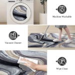 Three-piece kitchen rug set, non-slip and washable, abstract pattern kitchen hallway rug, soft and comfortable, suitable for sinks, floors, entrances, hallways and bathrooms. - Image 5